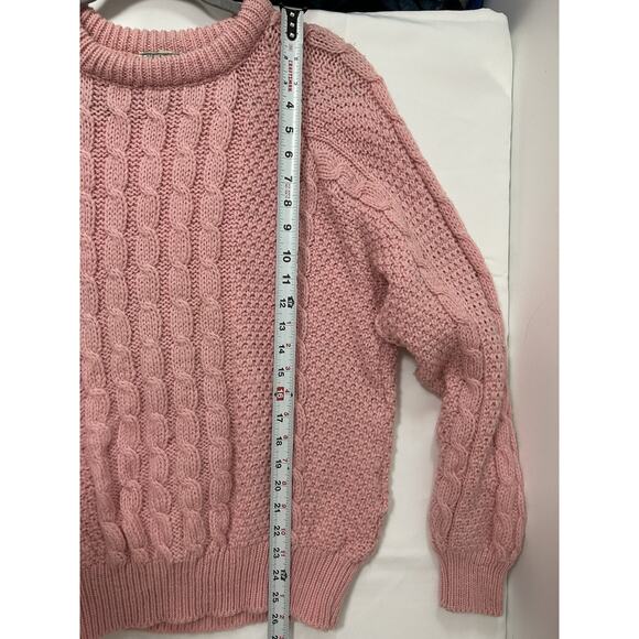 BLARNEY WOOLLEN MILLS - 100% Merino Wool Cable Knit Fisherman Womens Sweater M/L - Picture 7 of 8